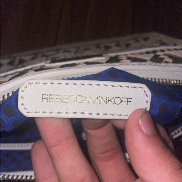 Rare✨White & Gold✨ Rebecca minkoff woven leather bag metallic bag crossbody - Picture 9 of 14